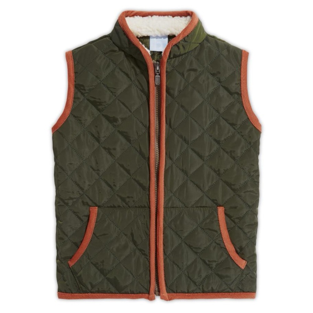 Bella Bliss Boys Quilted Puffer Jacket, moss, size 10, MSRP $86